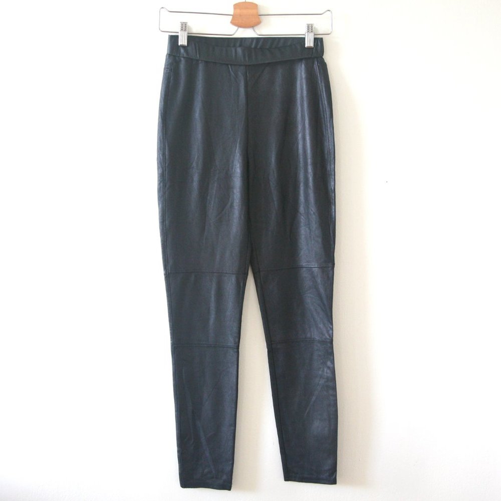 Size S - SPLENDID Women's Black Faux Leather Legging Pants